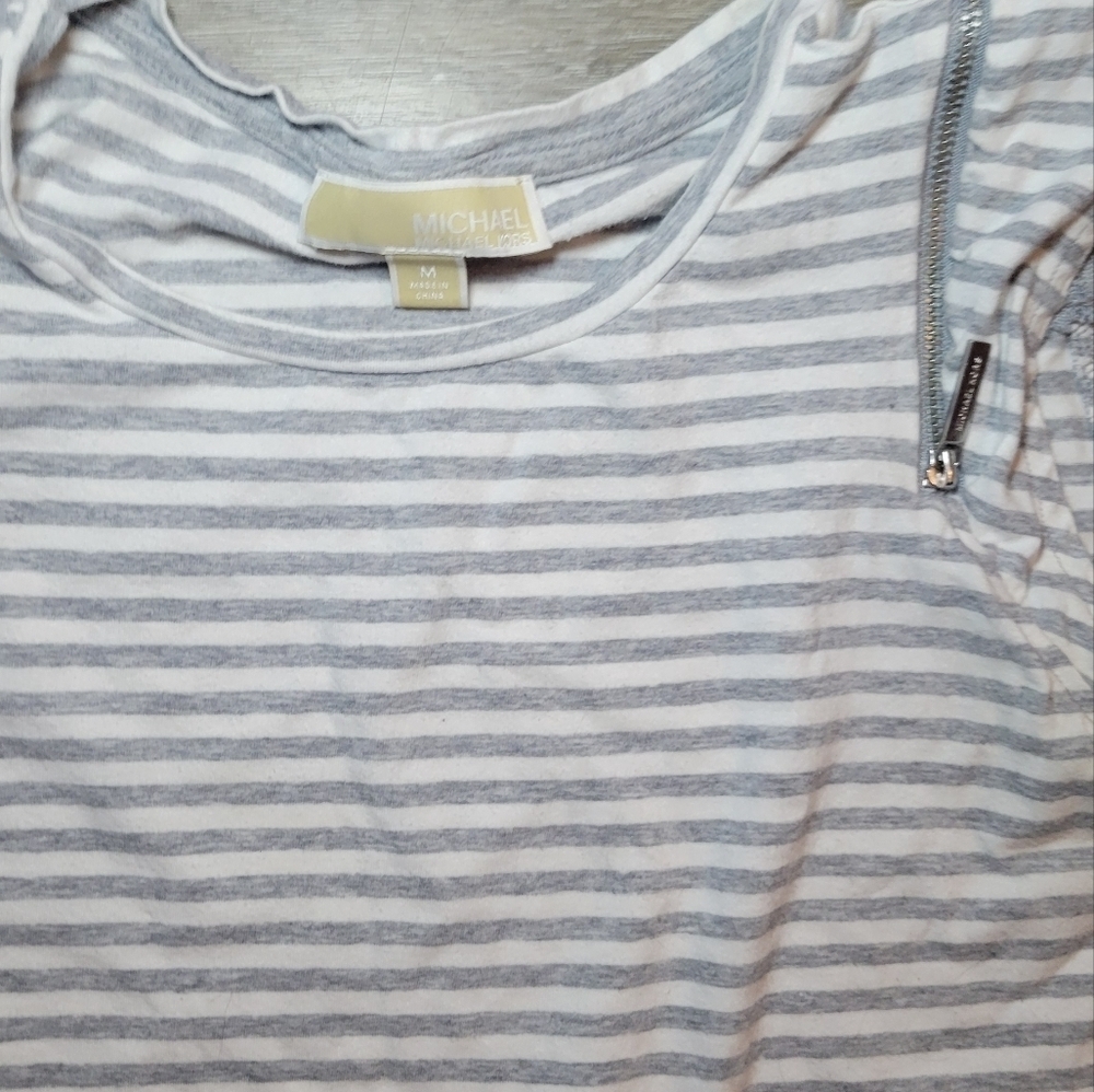 Michael Kors T-Shirt Style Mini Length Dress Pearl Heather, Medium - Picture 3 of 7